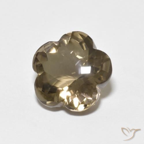4.38克拉天然烟晶，花形切割，透明