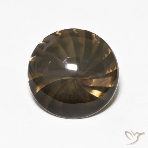5.21ct 天然 棕色 烟晶, 圆形的, 透明