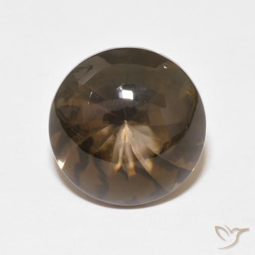 6.14ct 天然 中褐色 烟晶, 圆形的, 透明