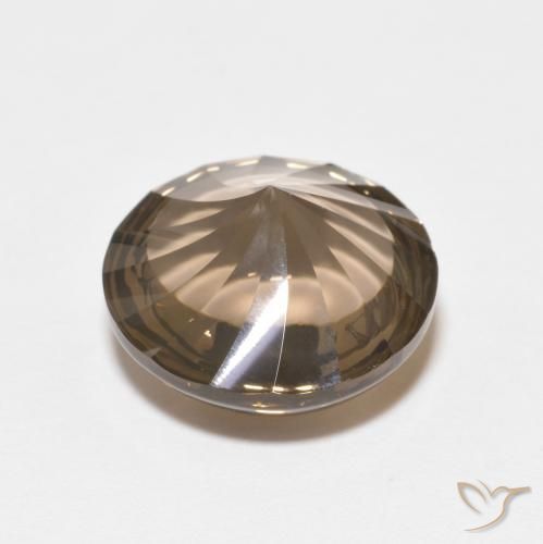 6.14克拉天然烟晶，圆形的，透明
