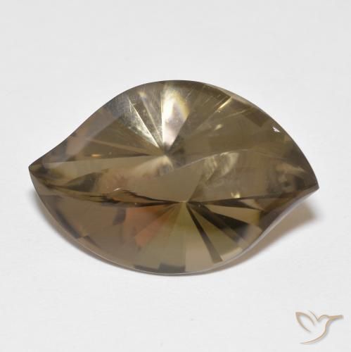 10.70ct 天然 暖棕 烟晶, 榄尖形, 透明