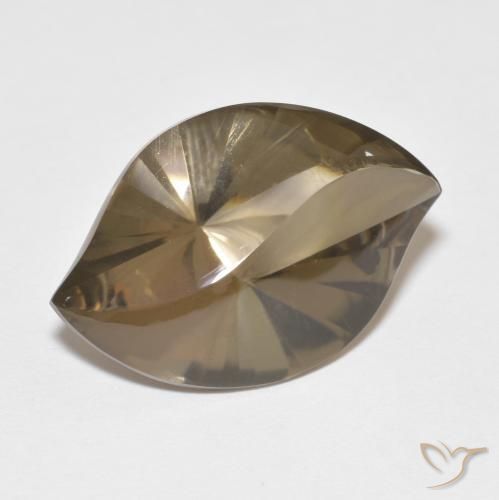 10.70克拉天然烟晶，榄尖形，透明