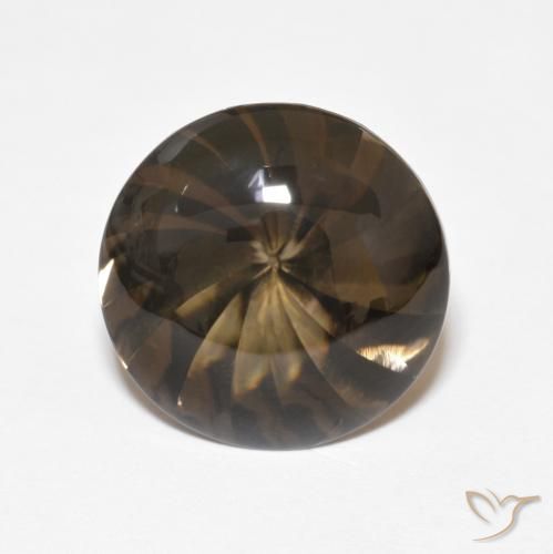 5.06ct 天然 姜饼布朗 烟晶, 圆形的, 透明