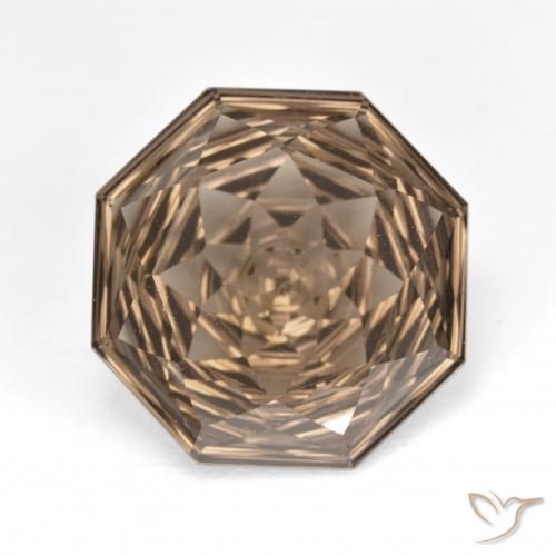 7.84ct 天然 浅棕色 烟晶, 祖母绿式切割, VVS