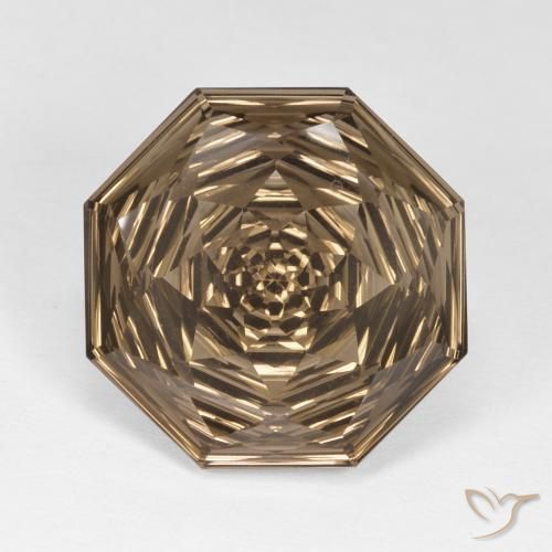 10.67ct 天然 中浅棕色 烟晶, 祖母绿式切割, VVS