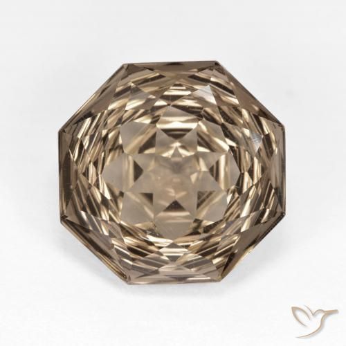 5.76ct 天然 暖棕 烟晶, 祖母绿式切割, VVS