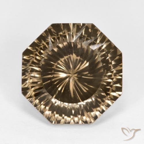 9.62ct 天然 中浅棕色 烟晶, 祖母绿式切割, VVS
