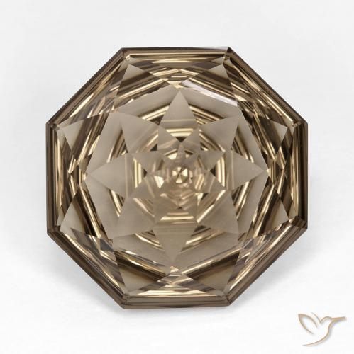 12.25ct 天然 中浅棕色 烟晶, 祖母绿式切割, VVS