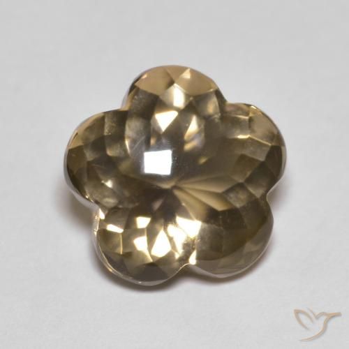 4.55ct 天然 中浅棕色 烟晶, 花形切割, 透明