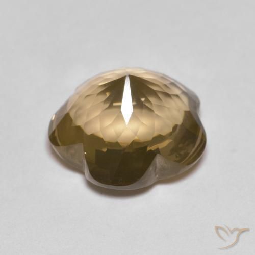 4.55克拉天然烟晶，花形切割，透明