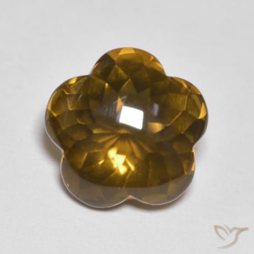 5.15ct 天然 焦糖棕 烟晶, 花形切割, 透明