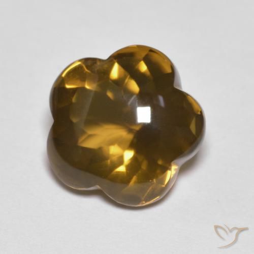5.15克拉天然烟晶，花形切割，透明