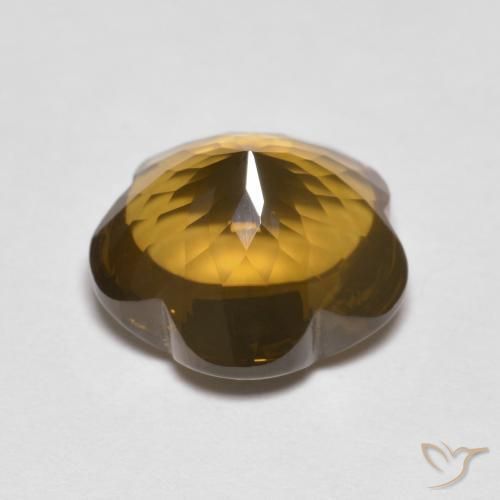 5.15克拉天然烟晶，花形切割，透明