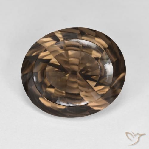 6.58ct 天然 巧克力棕 烟晶, 椭圆形, VVS