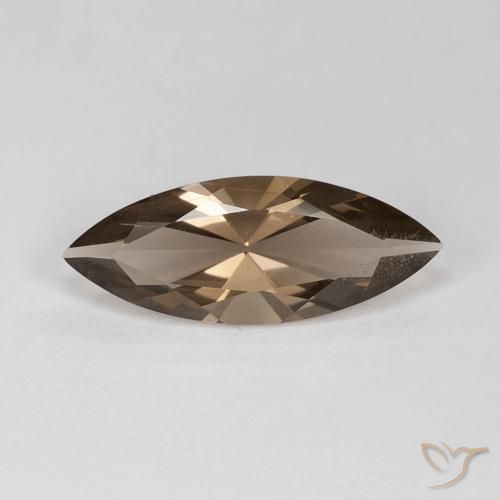 2.96ct 天然 淡摩卡 烟晶, 榄尖形, VS