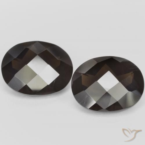 4.84ctw 天然 暗棕色 烟晶, 椭圆形, VVS