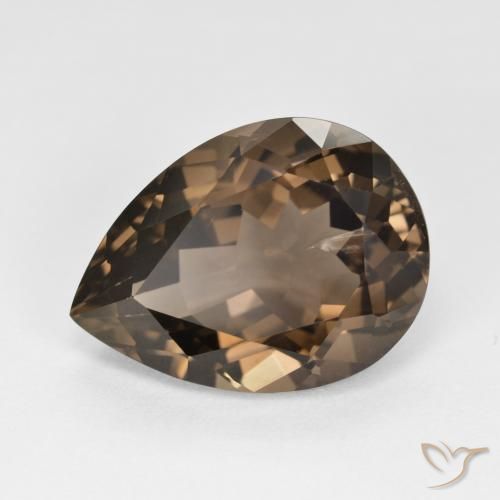 6.54ct 天然 浅棕色 烟晶, 梨形, VS
