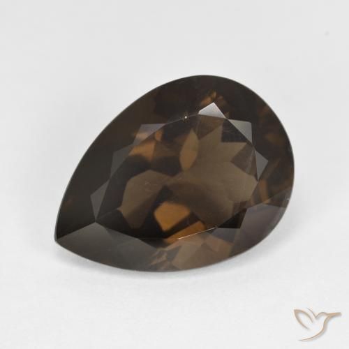 5.95ct 天然 巧克力棕 烟晶, 梨形, VS