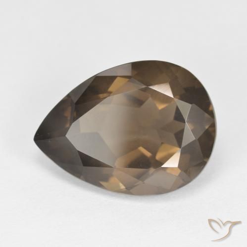 6.45ct 天然 Medium Dark-Brown 烟晶, 梨形, VS
