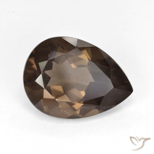 6.12ct 天然 暖棕 烟晶, 梨形, VVS-VS