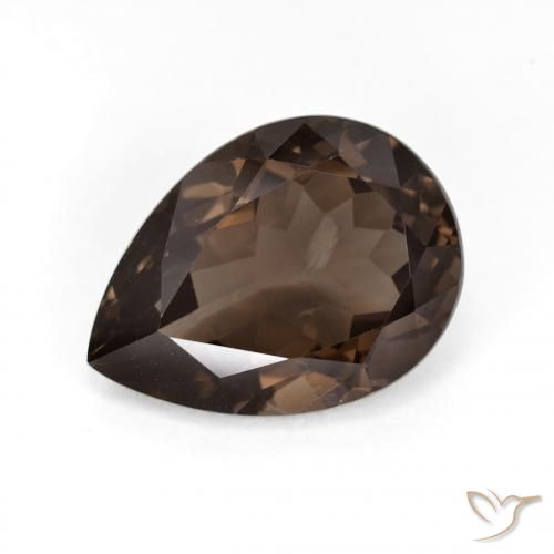 6.34ct 天然 暗棕色 烟晶, 梨形, VS
