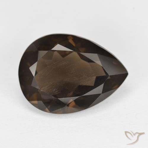 6.11ct 天然 棕色 烟晶, 梨形, VVS