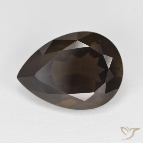 6.28ct 天然 暗棕色 烟晶, 梨形, VVS