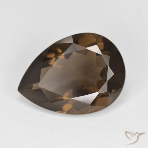5.67ct 天然 暗棕色 烟晶, 梨形, VVS
