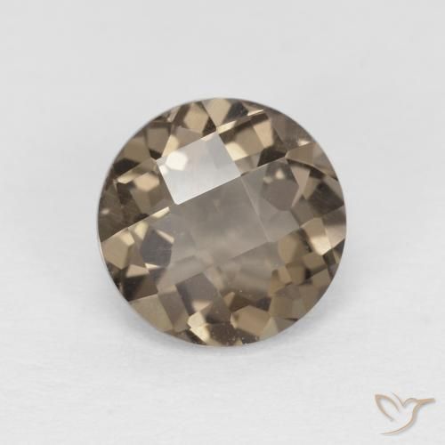 1.27ct 天然 棕褐色 烟晶, 圆形的, VVS