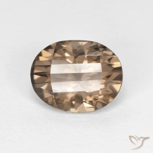 2.51ct 天然 淡摩卡 烟晶, 椭圆形, VVS