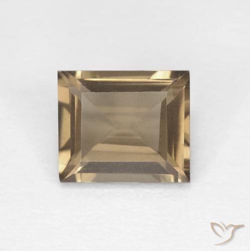 0.89ct 天然 淡摩卡 烟晶, 狭长方形, VVS