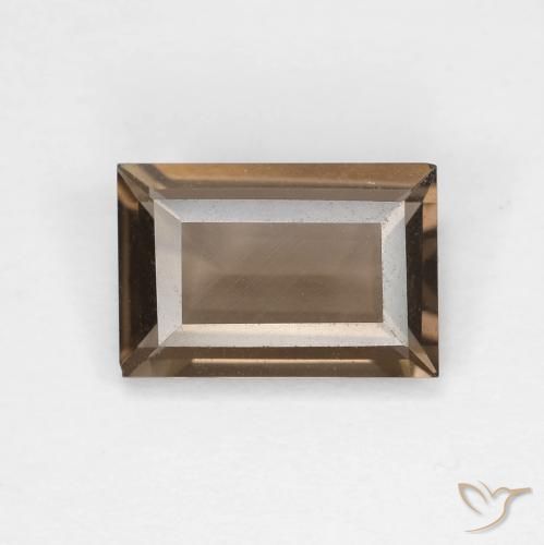 1.36ct 天然 浅棕色 烟晶, 狭长方形, VVS