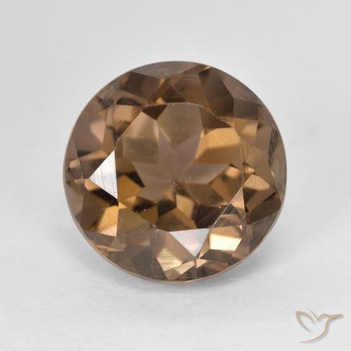 5.06ct 天然 暖棕 烟晶, 圆形的, VVS-VS