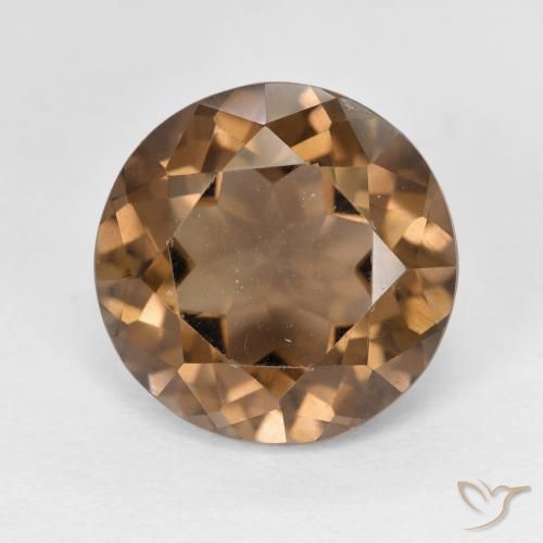 5.58ct 天然 浅棕色 烟晶, 圆形的, VVS-VS