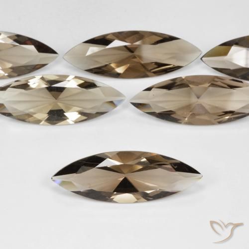 6.14ct 天然 中褐色 烟晶, 榄尖形, VVS