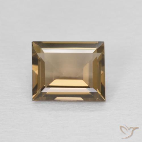 0.91ct 天然 淡摩卡 烟晶, 狭长方形, VVS