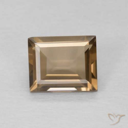 0.89ct 天然 浅棕色 烟晶, 狭长方形, VVS