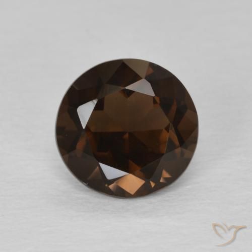 1.09ct 天然 暗棕色 烟晶, 圆形的, VVS