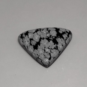 17.24克拉天然多色雪花黑曜石，三角形，25.5×21.7毫米，不透明