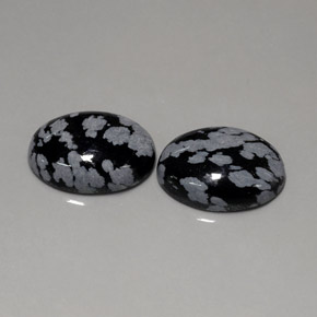 天然多色雪花黑曜石，椭圆形切割，20×14.9毫米，不透明