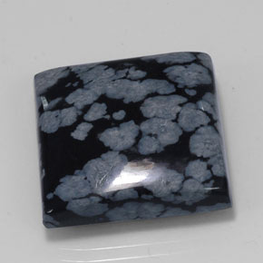 23.11克拉天然黑色雪花黑曜石，方形，20×19.9毫米，不透明
