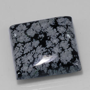 22.09克拉天然黑色雪花黑曜石，方形，19.9×19.9毫米，不透明