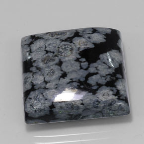 22.67克拉天然黑色雪花黑曜石，方形，19.7×19.5毫米，不透明