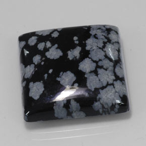 20.43克拉天然多色雪花黑曜石，方形，20×19.8毫米，不透明