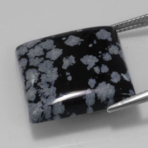 20.43克拉天然多色雪花黑曜石，方形，20×19.8毫米，不透明