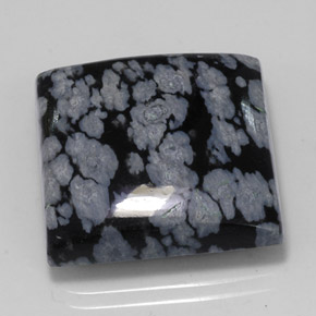 22.48克拉天然多色雪花黑曜石，方形，20×20毫米，不透明