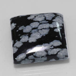 22.60克拉天然黑色雪花黑曜石，方形，19.7×19.7毫米，不透明