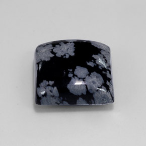 11.74克拉天然多色雪花黑曜石，方形，15×15毫米，不透明