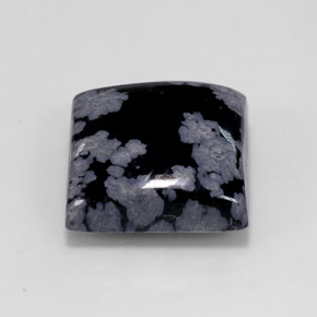 12.26克拉天然多色雪花黑曜石，方形，15.1×15.1毫米，不透明