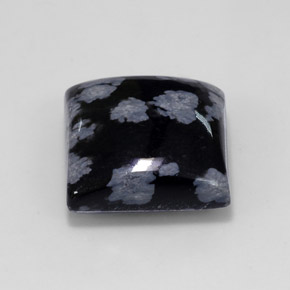 11.46克拉天然多色雪花黑曜石，方形，14.9×14.9毫米，不透明